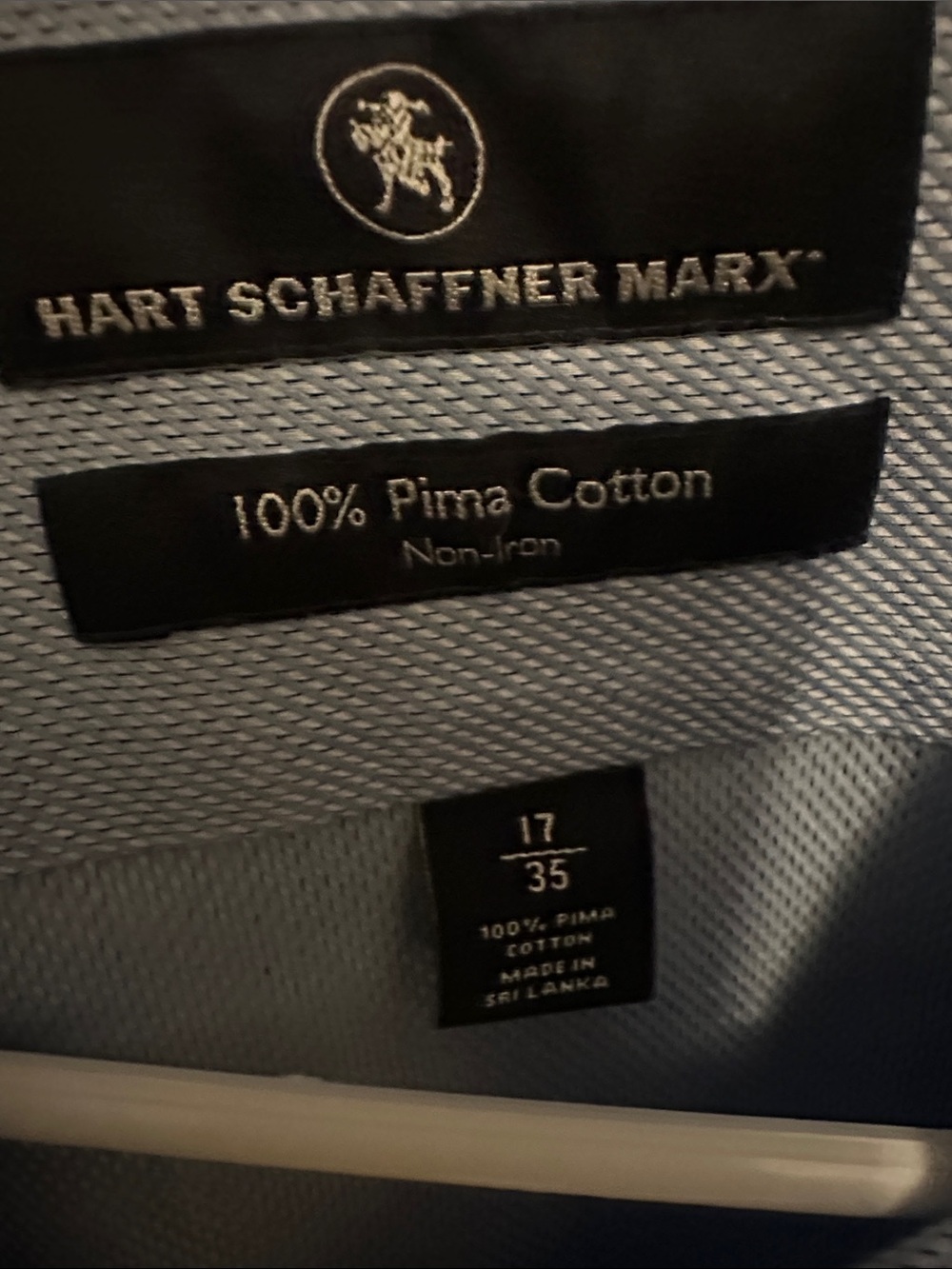 Hart Schaffner Marx Blue Textured Dress Shirt